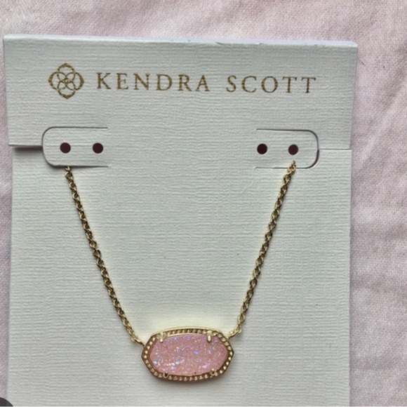 Kendra Scott Jewelry - Kendra Scott Signature Elisa Gold Pink Drusy Necklace
